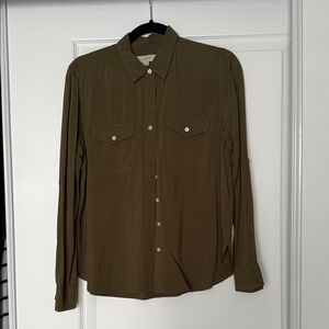 LOFT Khaki Long Sleeve Shirt